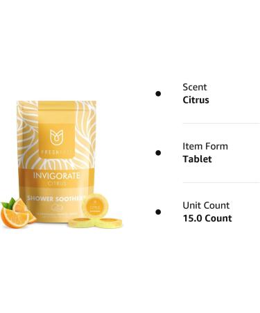 Fresh Faze Citrus Shower Steamer - Self Care Aromatherapy Gift for Women - Organic Essential Oil Shower Bombs - 15 Tablets Citrus Scent - Buy Online on SooperMarket.com
