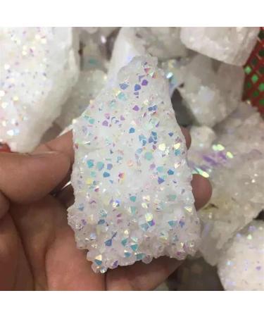 200g-280g Natural Rainbow White Aura Angel Quartz Crystal Stone Cluster 1pc HOMEZHOU - Buy Online on SooperMarket.com