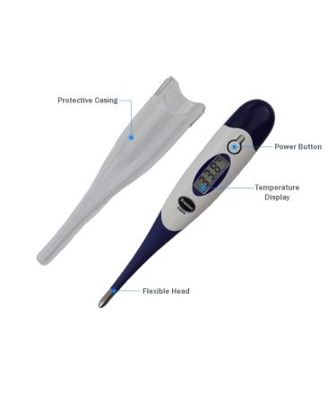 Oral Thermometer - Fast and Accurate Digital Thermometer for Oral and Rectal Measurement - 25 Free Probe Covers - Buy Online on SooperMarket.com