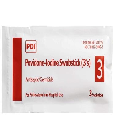 PDI PVP Iodine Prep Swabstick Skin Antiseptic 3's - Case of 750 - Buy Online on SooperMarket.com