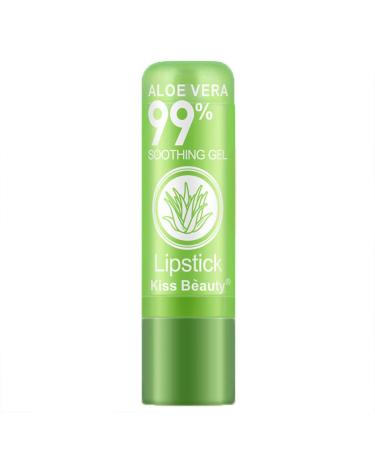 LZPCarra Moisturising Discolouration Waterproof Aliin Temperature Lip Balm Long Lipstick Butter (Green One Size) 1 count (Pack of 1) Green