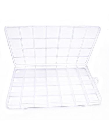 IOOLEEM 28 Grids Plastic Bead Organizer Box  Organizer Container Storage Box  Dividers for bead arts and crafts. Clear 8.6x5x0.66 inch (1 Pack)