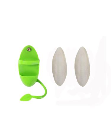 OSWINMART Cuttlefish Bone with Holder (1+2) Sets 3 in 1 Bird Toys(Treat Skewer/Mirror/Perch) Bird Food Holder 3 in 1 Bird Toys(Feeder/Mirror/Perch Bird Toy Toy-A
