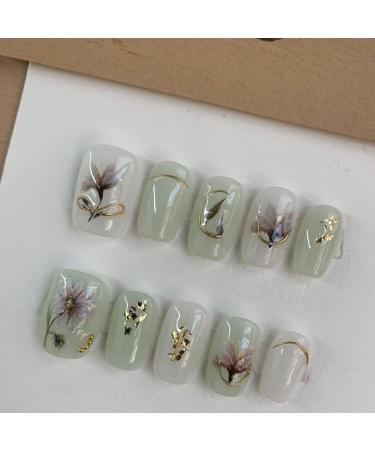 Hand worn nail art patches fake nails nail patches flower fake nails (Color : A Size : XS) - Buy Online on SooperMarket.com