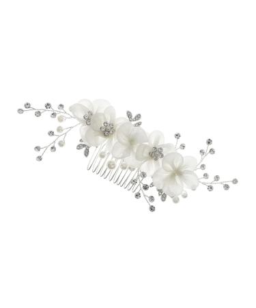 Mikinona Flower Side Hair Comb Girls Hair Accessory Rhinestone Headpiece Hair Jewels for Women Rhinestone Hair Comb Wedding Hair Comb Rhinestones Wedding Dress Bride Hair Piece