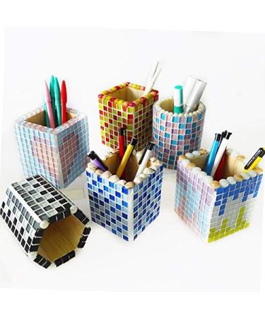 Crystal Glass Mosaic Tiles 225 Pieces Pack - DIY Home Decoration Supplies - 1x1 cm Square Tiles - Full Color Mix - Buy Online on SooperMarket.com