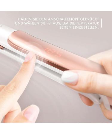Buy Lily England 2 in 1 Hair Smoothing & Curling Iron - Rose Gold Adjustable Temperature Ceramic Coating - International Shipping Available - Buy Online on SooperMarket.com