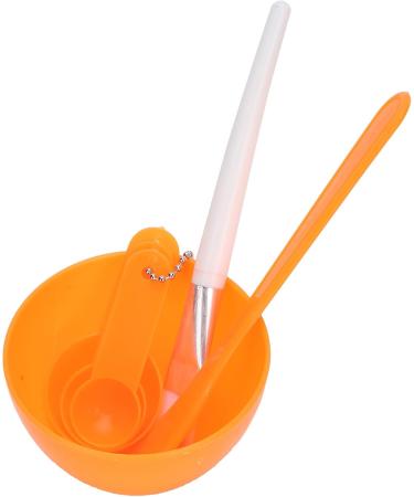 DIY Face Mask Mixing Bowl Kit Mask Brush Set Silicone with Face Mask Brush Brush Face Care Bowl Measurement Spoon Kit (Orange) - Buy Online on SooperMarket.com