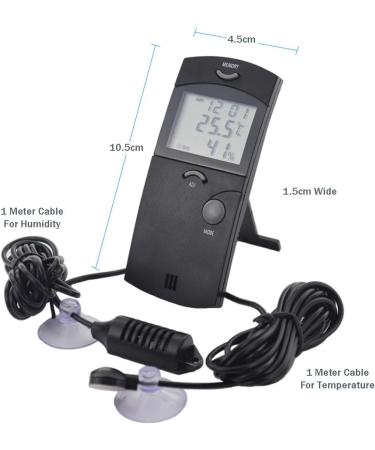 Digital Reptile Thermometer Hygrometer With Two Remote Probes - Max Min Vivarium Thermometer Ideal for Reptile Tanks and Vivariums - Buy Online on SooperMarket.com