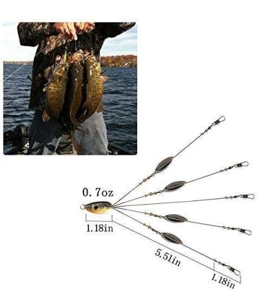 Alabama Umbrella Rig Fishing Kit - 5 Arms, Ultralight Willow Blade Lures, Blue/Gray Color - Buy Online on SooperMarket.com