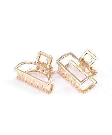Runmi Gold Metal French Design Hair Clips - Stylish Hair Accessories for Women & Girls - 2pcs International Shipping - Buy Online on SooperMarket.com