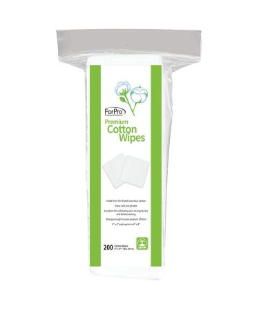 ForPro Premium Cotton Wipes - 100% Cotton, Extra-Soft for Cosmetic Nail & Personal Care - 200-Count - Buy Online on SooperMarket.com