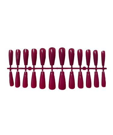 Dajidafu 1 Set French Tip Press on Nails Extra Long Artificial Glittery Toe Tips Adhesive Tabs Art Decals Gifts Decorations rosered