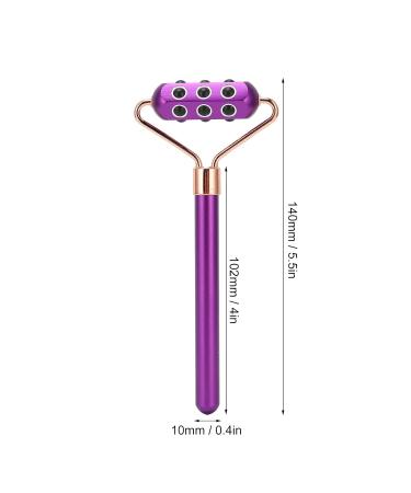 18 Germanium Stones Face Massage Roller | Manual Facial Tool for Fine Lines & Wrinkles Relief - Portable Skin Care Roller (Purple - Buy Online on SooperMarket.com