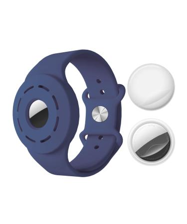 Bracelet for Airtag Accessories Premium silicone bracelet GPS Tracker case Case washing bracelet protective cover for Apple Airtag with protective film backpacks for children teenage older people young girls blue