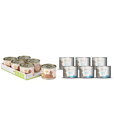 Mjamjam - Premium wet food for cats - pure meat enjoyment - juicy chicken pure 6 -pack & - premium wet food for cats - delicate duck & poultry on delicious carrot 6 Pack chicken bundle with wet food poultry ceavage 200 g (6 Pack)