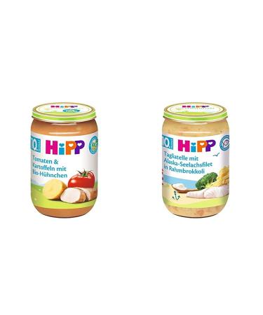 Hipp tomatoes and potatoes with organic chicken 6-seat Pack (6 x 220 g) & tagliatelle with Alaska-Seelach fillet in Rahmbrokkoli 6 Pack (6 x 220 g) bundle with tagliatelle