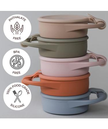 Boppabug Toddler Snack Cup with Attached Lid - Collapsible Silicone Container | Spill Proof Snack Catcher - Dusty Lilac - Buy Online on SooperMarket.com
