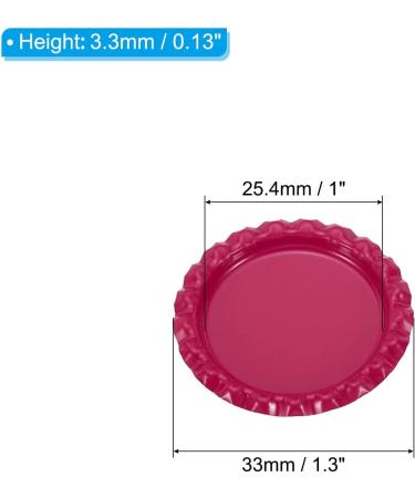 PATIKIL 1 Inch Flat Decorative Bottle Caps 50 Pack Craft Bottle Pendant Trays Double Sides Printed for DIY Pendants Craft Scrapbooks Rose Red - Buy Online on SooperMarket.com