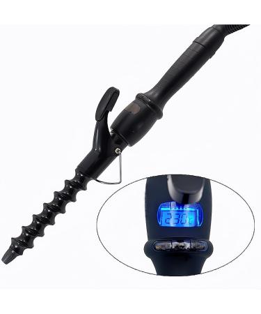 Spiral Hair Curler Beach Wave Curler 25mm Spiral Curling Iron Wand Professional 1 inch Ceramic Crimping Iron for Short and Long Hair LCD Display Hair Crimper Beach Wave Curler Hair Wand - Buy Online on SooperMarket.com