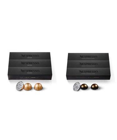 Nespresso Capsules VertuoLine Melozio Medium Roast Coffee 30 Count Coffee Pods Brews 7.8oz & Capsules VertuoLine Double Espresso Scuro Dark Roast Espresso Coffee 30 Count Coffee Pods 2.7oz
