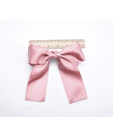 8-Piece Set Big Satin Ribbon French Barrettes for Women - Large, Soft, Silky Hair Bow Clips - Buy Online on SooperMarket.com