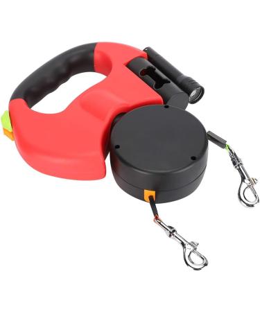 3M Double Retractable Dog Leash with LED Light - Flexible Roller Leash for Two Dogs (Red) | International Shipping Available - Buy Online on SooperMarket.com