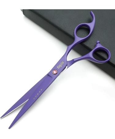Kingstar 7 Pet Grooming Scissors Set - Straight, Thinning, Curved - Purple Professional Kit with Case and Comb - Buy Online on SooperMarket.com