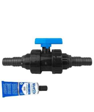 Well2wellness PVC 2-way ball tap with handle and adhesive muffle 50mm plus 2 x PVC printing hut pour 32-38 mm with 125ml PVC PVC printing hull 50mm / 32-38mm