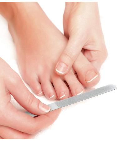 Yuuinnter 3-Piece Nail File Set Stainless Steel Double-Sided Nail File Buffer File Nail File Suitable for Salon Family and Travel - Buy Online on SooperMarket.com