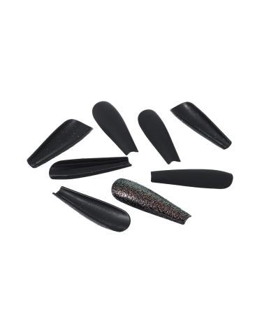 Handcess Halloween Coffin Fingernails - Matte Extra Long Black Acrylic Ballerina Press-On Nails for Women & Girls - 24 Pieces - Buy Online on SooperMarket.com