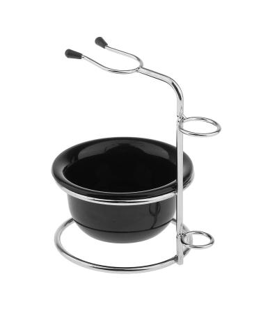 Seasaww Stainless Steel Shaving Brush Stand & Acrylic Shaving Bowl Mug Set - Premium Grooming Essentials for Men | International Shipping Available - Buy Online on SooperMarket.com