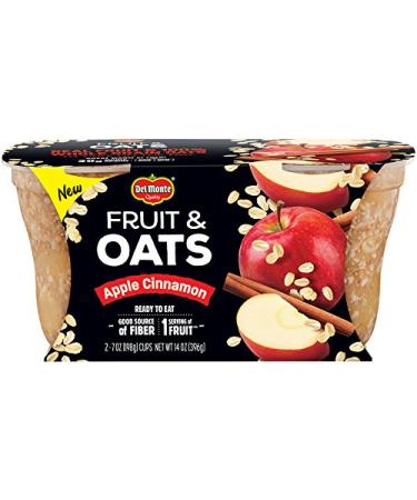 Del Monte FRUIT & OATS Apple Cinnamon FRUIT CUP Snacks, 2 Pack, 7 oz