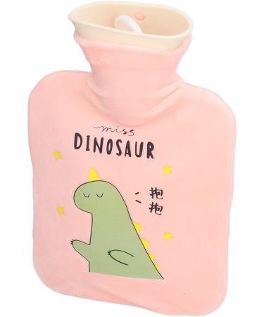 Spiral Hot Water Bottle 500ml - Cartoon Dinosaur Leak-Proof Heating Pad for Sore Muscles (Pink) - International Shipping - Buy Online on SooperMarket.com