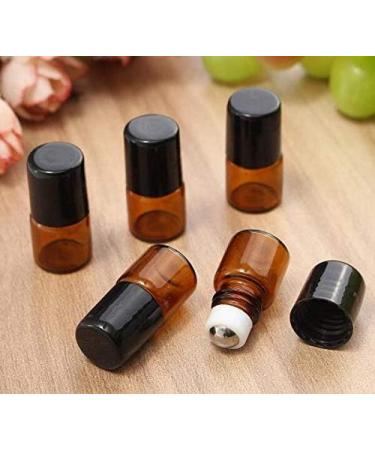 Mini Amber Glass Bottles - 12pcs 3ml Portable Containers for Cosmetics & Travel | Perfect for Samples & Roll-On Use - Buy Online on SooperMarket.com