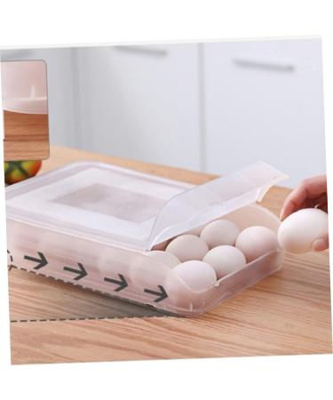 OSALADI 1pc box Capacity Multifunctional Holder Kitchen White Egg Plastic Refrigerator Tray Stackable Home White 31.5x22cm - Buy Online on SooperMarket.com