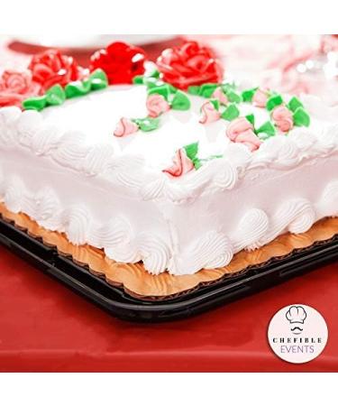 Chefible Rectangle Cake Containers - Sturdy, Stackable, High Top Design for 1 or 2 Layer Cakes - 1/4 Size, Set of 8 Count (Pack of 1) - Buy Online on SooperMarket.com