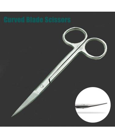 Krisp Beauty Stainless Steel Scissors Set - 2 PCS Nail & Cuticle / Manicure Scissors Kit - Straight & Curved Blades for Beard Mustache Nose Hair Ear Hair Eyebrow & Eyelash Cutting - Buy Online on SooperMarket.com