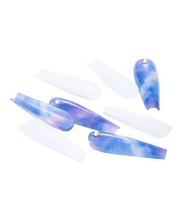 Brishow Artificial Long Press-On Ballerina Nails - 24pcs Purple & White Acrylic Stick-On Nails for Women & Girls - Full Cover Hair Coloring - Buy Online on SooperMarket.com