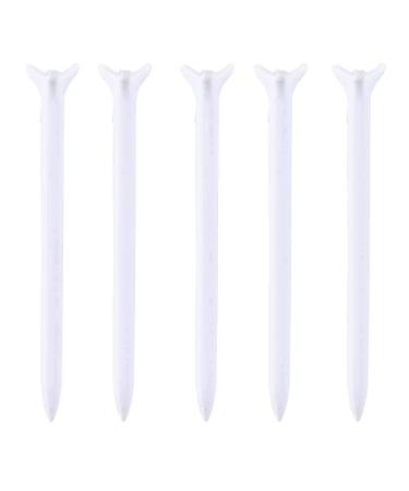 25pcs Lightweight Durable New Plastic Zero Friction Tour 3-Prong Golf Tees (White)
