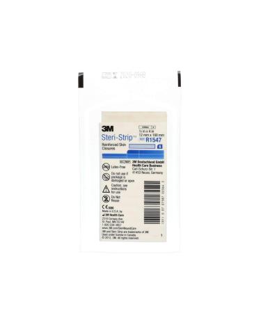 Skin Closure Strip Steri-Strip R1547 1/2 X 4 Inch Nonwoven Material Reinforced Strip White. Pack of 6