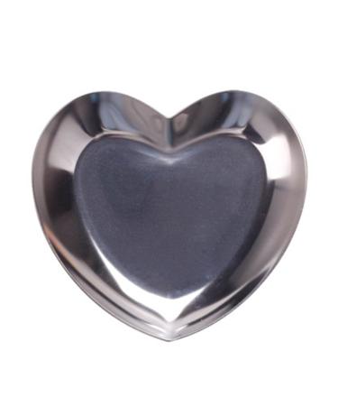 Bodhi2000 Nail Art Plate Stainless Steel Heart Shape Nail Polish Palette Nail Polish Palette Manicure Tool Silver
