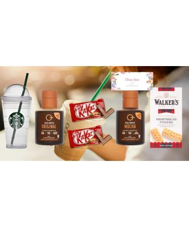 Temas Iced Coffee Snack Gift Bundle Includes Quarterpast Iced Coffee Original & Iced Mocha Short Bread Biscuit Reusable Coffee Cup & Nescafe KitKat - Buy Online on SooperMarket.com