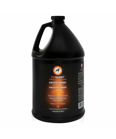 Petology Oatmeal Honey Soothing Finishing Spray for Pets, 1 Gallon - Natural, Leave-in Conditioner, Aids Brushing and Combing, Colloidal Oatmeal and Honey Extract Infused