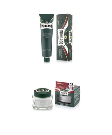 Proraso Shaving Cream for Men Refreshing Shaving Cream, 5.2 Oz. & Pre-Shave, 3.6 Oz.