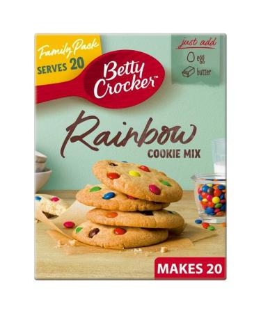 Betty Crocker | Rainbow Cookie 2X495G | Cookie mix with multicolour chocolate buttons | Suitable for Vegetarians