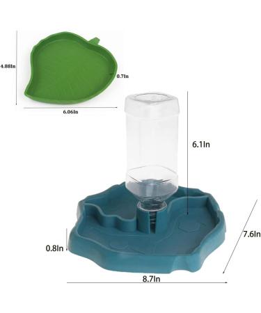 PINVNBY Reptile Food Water Bowl 2 in 1 Feeding Dish Automatic Dispenser Turtle Feeders Waterer With Leaf Plate Dish for Lizards Tortoises Gecko Chameleon 2 PCS (blue) - Buy Online on SooperMarket.com