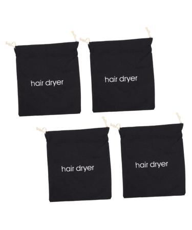Baluue 4pcs Hair Dryer Storage Bag Hair Dryer Receive Bag Hair Crimping Tool Practical Bags Fabric Black