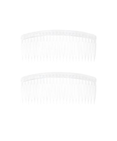 Hair Slides for Women 2Pcs Clear Hair Combs Veil Comb Large Plastic Hair Comb Plain Hair Clips Hair Slides Hair Accessories Side Hair Grips For Women Ladies & Girls (12.5cm/ 4.9inch)