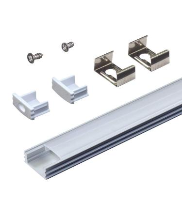 Armacost Lighting 960050 Surface Channel Mount with Diffuser, Aluminum Surface Mount Silver